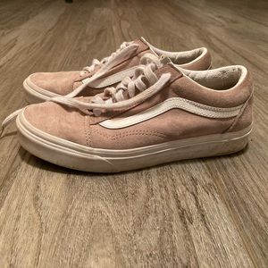 Pink/grey suede Vans Old Skool